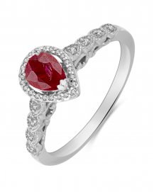 PEAR COLORED STONE DIAMOND RING (TR3320)